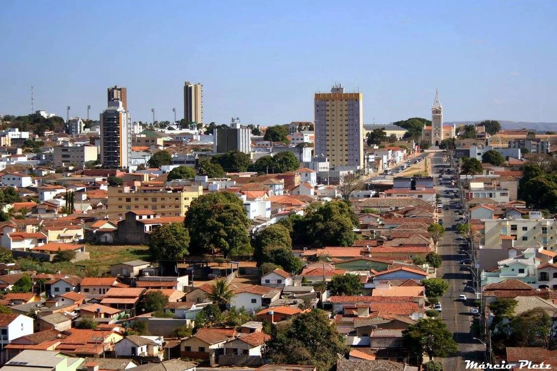 Vista da cidade do Cristo Redentor de Araxá