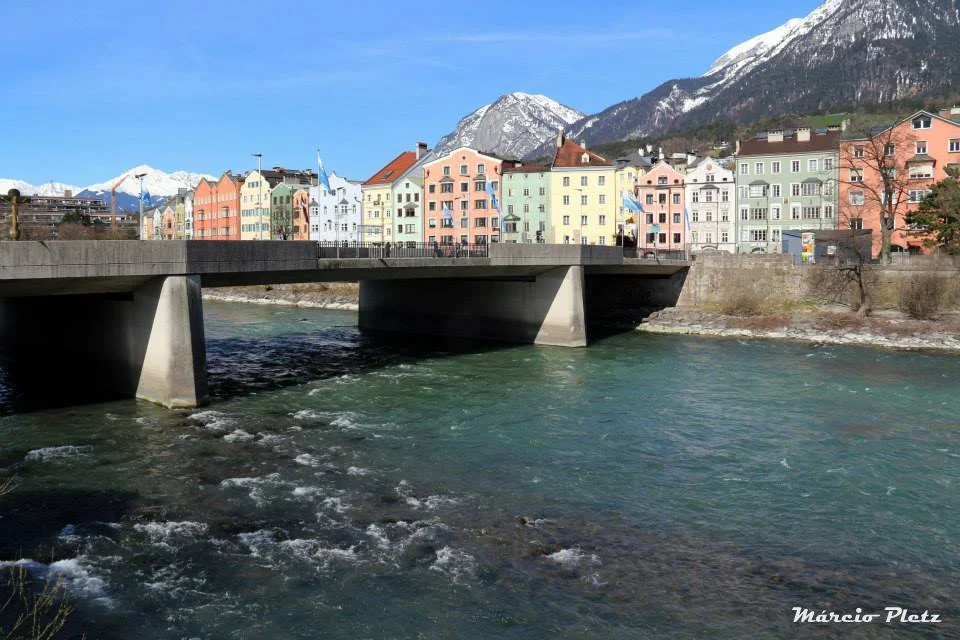 Ponte onde, segundo guias locais, ficava a famosa ponte de Innsbruck
