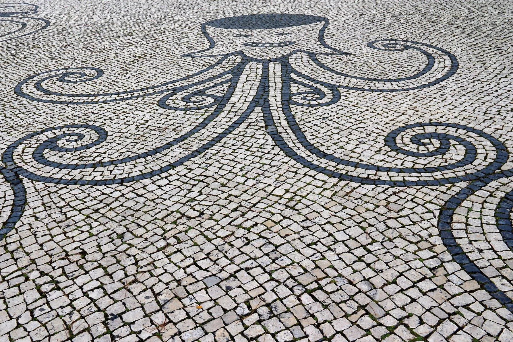 Detalhe da calçada próxima do Oceanário