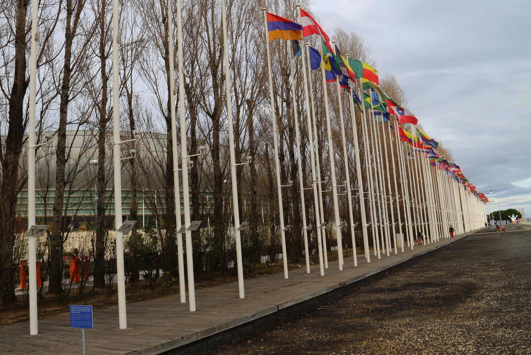 Bandeiras de vários países próximas da Altice Arena