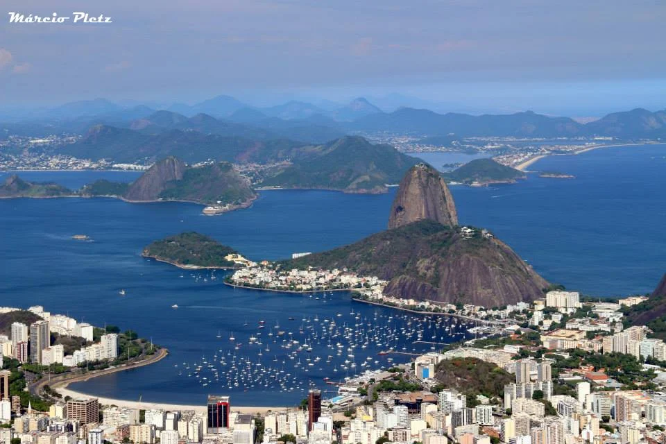 Rio de janeiro visto do Corcovado, com destaque para o Pão de Açúcar